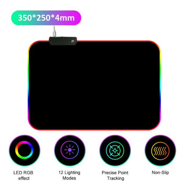 Soft Large Gaming Mouse Pad Oversize Glowing Led Extended Mousepad Non-Slip Rubber Base Computer Keyboard Pad Mat Color : 400x900x4mm 